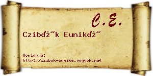Czibók Euniké névjegykártya